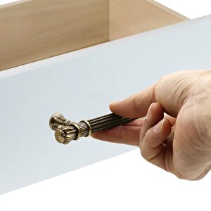 Akbatı Çekmece Dolap Kapak Kulpu Kulbu 128 Mm Antik Sarı Metal Kulp