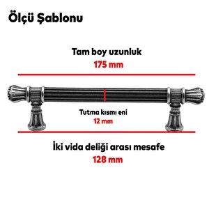 Akbatı Çekmece Dolap Kapak Kulpu Kulbu 128 Mm Antik Sarı Metal Kulp