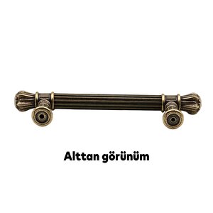 Akbatı Çekmece Dolap Kapak Kulpu Kulbu 128 Mm Antik Sarı Metal Kulp
