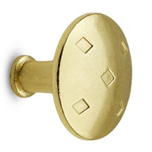 Big Baklavalı Düğme Çekmece Dolap Kapak Kulpu Kulbu Gold Metal Kulp