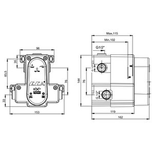 Eca Termostatik Ankastre Banyo Bataryası Sıva Altı Grubu 2 Yollu 102166204