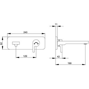 Eca İcon Ankastre Lavabo Bataryası Sıva Üstü Tek Rozet 102167601h-k