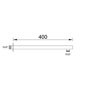 Ankastre Duş Başlığı Borusu Kare Altın Kdb103-g