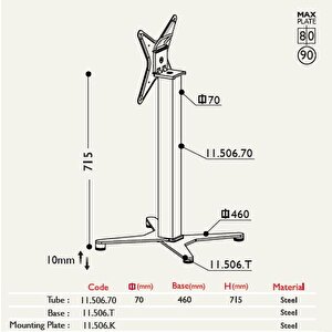 Toplanır Masa Ayağı 11.506.70 - Taban 46*46cm