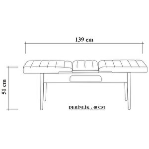 Sembol Bench Beyaz Soho Gri