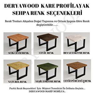 Deryawood Masif Ahşap Citrus Ofis Sehpa 70*70*45