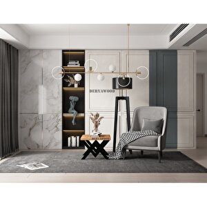 Masif Ahşap Ruta Ofis Sehpa 45*90*45