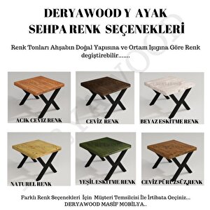 Deryawood Masif Ahşap Purunus Ofis Sehpa 45*60*45
