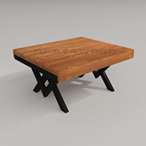 Masif Ahşap Walnut Orta Sehpa 85*85  Cm