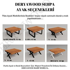 Deryawood Masif Ahşap Fest Orta Sehpa 85*160 Cm