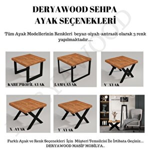 Deryawood Masif Ahşap Ruta Ofis Sehpa 60*100*45