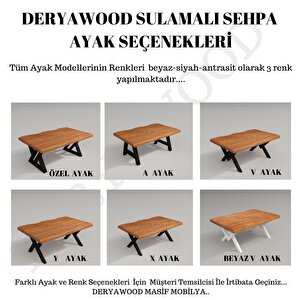Deryawood Masif Ahşap Ordo Sulamalı Sehpa 85*110*45cm