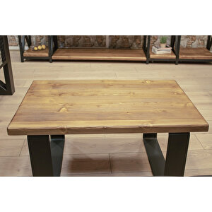 Masif Ahşap Dogal Ofis Sehpası 60*45*45