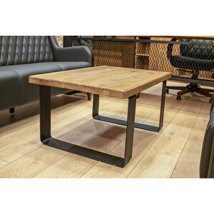 Masif Ahşap Dogal Ofis Sehpası 60*80*45