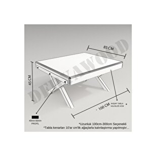 Masif Ahşap Grop Orta Sehpa 85*85  Cm