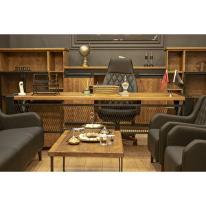 Deryawood Masif Ahşap Çalışma Masası Bilgisayar Masası Ceviz 160*85*76 Cm