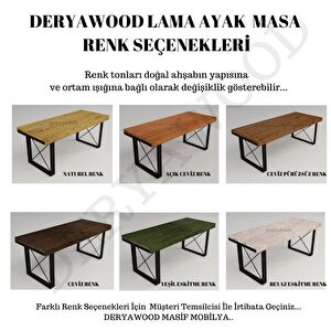 Masif Ahşap Lotus Toplantı Masası Gri Ayak 110*300*76 Cm