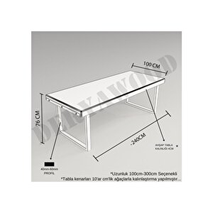 Deryawood Masif Ahşap Ribes Toplantı Masası 110*300*76 Cm