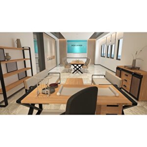 Deryawood Masif Ahşap Sirius Toplantı Masası 110*240*76 Cm