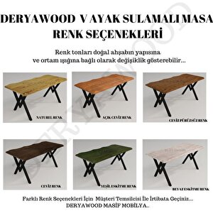 Deryawood Masif Ahşap Laurus Sulamalı  Yemek Masası 85*200*76cm