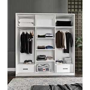 Merlin Mobilya Majör Beyaz Çalışma Masası Ve Üst Modül