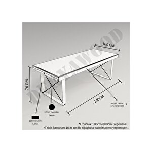 Deryawood Masif Ahşap Lotus Toplantı Masası 100*300*76 Cm