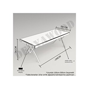 Deryawood Masif Ahşap Cissus Toplantı Masası 110*240*76 Cm