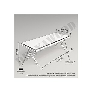 Deryawood Masif Ahşap Tilia Toplantı Masası 100*220*76 Cm