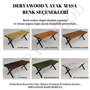 Masif Ahşap Sirius Toplantı Masası Beyaz Ayak 110*300*76 Cm