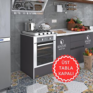 Ankastre Modülü Kabini Neon Gri Fırın Ocak Dolabı Sabit Tabla Beyaz