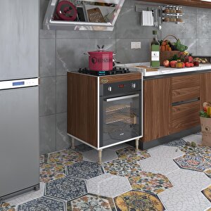 Ankastre Modülü Kabini Lev Yaşin Cvz 89-81*60*56 Fırın Ocak Dolabı Ayarlı Ayaklı Beyaz