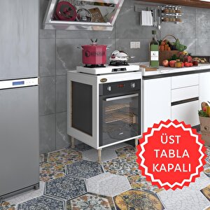 Ankastre Modülü Kabini Esena Mono3 Byz 89-81*60*56 Fırın Ocak Dolabı Ayarlı Ayaklı Üstü Kapalı Beyaz