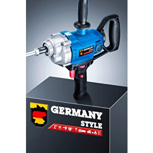 Germany Style 1300 Watt Elektrikli Devir Ayarlı Alçı Boya Ve Harç Karıştırıcı Mixer