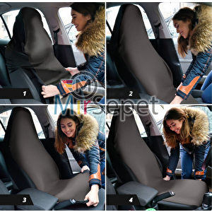 Opel Corsa Uyumlu  Oto Servis Kılıfı Tam Uyum Set Gri