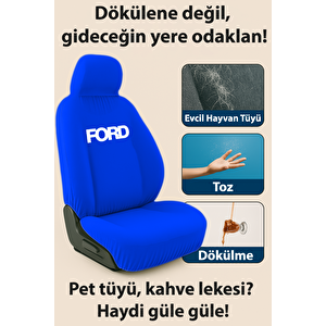 Mirsepet Ford Koltuk Kılıfı Tüm Modellere Uyumlu Yıkanabilir Kolay Montaj 4 Parça Lacivert