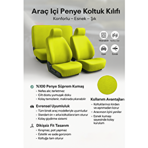 Mirsepet Mitsubishi Prestige Uyumlu Penye Koltuk Kılıfı Kampanyalı Fiyat Set Sarı