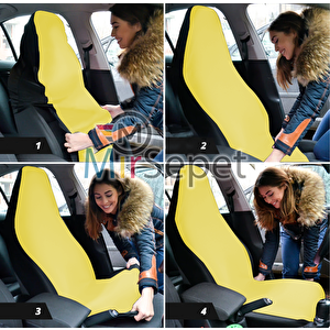 Oto Koltuk Kılıfı Opel Corsa  Uyumlu %100 Penye   Araç Servis Kılıfı Terletmez,yıkanabilir Sarı