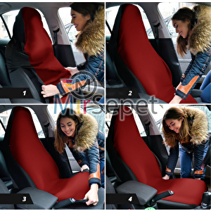 Citroen Uyumluc4 Araba Servis Kılıfı Full Araç Set Kırmızı