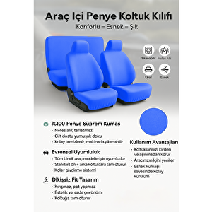 Mirsepet Seat Leon Koltuk Kılıfı Penye Full Araç Set Mavi