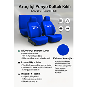 Mirsepet Hyundai İ30 Uyumlu Oto Araba Araç Koltuk Kılıfı Tam Uyum Set Lacivert