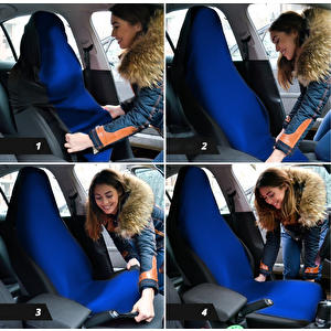 Mirsepet Penye Oto Koltuk Kılıfı Fiat Albea Sole Uyumlu Yıkanabilir Kolay Montaj Lacivert