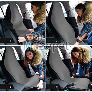 Mirsepet Oto Koltuk Kılıfı Toyota Corolla Uyumlu %100 Penye   Araç Servis Kılıfı Terletmez,yıkanabilir Gri