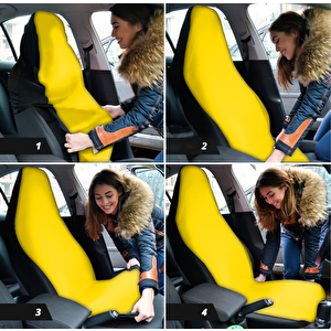 Mirsepet Penye Oto Koltuk Kılıfı Fiat Egea Ailesi Uyumlu Yıkanabilir Kolay Montaj Sarı