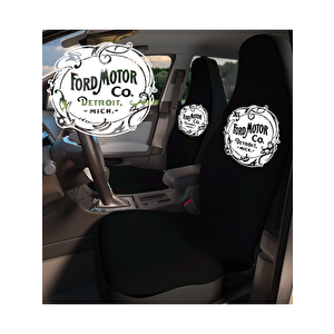 Ford Uyumlu Retro Koltuk Kılıfı Tüm Modellere Uyumlu Yıkanabilir Kolay Montaj 4 Parça Siyah