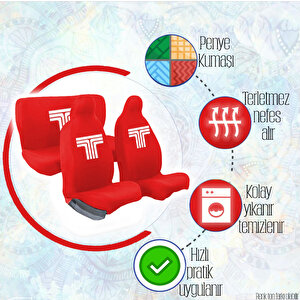 Tofaş Uyumlu Siyah Tempra Araba Koltuk Kılıfı Full Araç Set