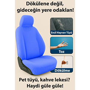 Mirsepet Volkswagen Uyumlu Polo Oto Araba Araç Koltuk Kılıfı Full Araç Yeni Logo Set Mavi