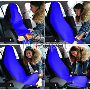 Mirsepet Honda Oto Araba Araç Koltuk Servis Kılıfı Ön Ve Arka 4 Parça Takım Yıkanabilir Kolay Montaj Mavi