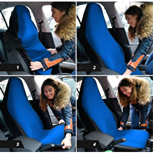 Mirsepet Penye Oto Koltuk Kılıfı Fiat Egea Ailesi Uyumlu Yıkanabilir Kolay Montaj Mavi