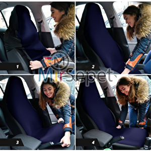 Mirsepet Oto Koltuk Kılıfı Hyundai Accent Era Uyumlu   Araç Servis Kılıfı Terletmez,yıkanabilir Lacivert
