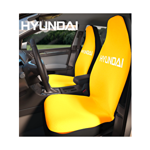 Hyundai İ20 Uyumlu Oto Araba Araç Koltuk Kılıfı 4 Parça Set Sarı
